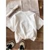 imageWomens Plus Size Bow Knot Print Tee Graphic Round Neck Short Sleeve T Shirt Oversize Casual TopsWhite