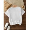 imageWomens Plus Size Bow Knot Print Tee Graphic Round Neck Short Sleeve T Shirt Oversize Casual TopsWhite Yellow