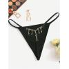 imageWomens Sparkling Butterfly Chain Underwear Low Rise Cheeky G String PantyBlack Gold