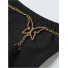 imageWomens Sparkling Butterfly Chain Underwear Low Rise Cheeky G String PantyPure Black