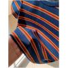 imageWomens Striped Colorblock T Shirt Short Sleeve Crew Neck Ribbed Knit Crop TopsMulticolor