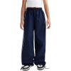 imageGirls Wide Leg High Waist Sweatpants Side Striped Extra Long Baggy Track Pants TrousersDark Blue