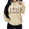 imageWomens Graphic Sweatshirts Long Sleeve Drawstring Hoodies Drop Shoulder Hooded Pullover SweatshirtApricot