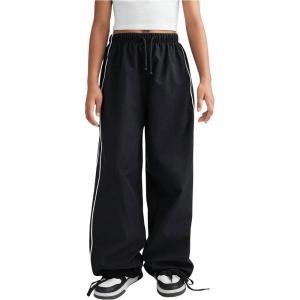 imageGirls Wide Leg High Waist Sweatpants Side Striped Extra Long Baggy Track Pants TrousersBlack