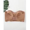 imageWomens Strapless Scallop Trim Wireless Bralettes Sleeveless Seamless Bras Tube Top LingerieApricot