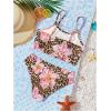 imageGirls 2 Piece Floral Leopard Swimsuit Wireless Spaghetti Strap Cute Bikini Bathing Suit BeachwearMulticolor
