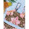 imageGirls 2 Piece Floral Leopard Swimsuit Wireless Spaghetti Strap Cute Bikini Bathing Suit BeachwearMulticolor