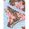 imageGirls 2 Piece Floral Leopard Swimsuit Wireless Spaghetti Strap Cute Bikini Bathing Suit BeachwearMulticolor