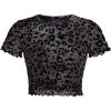 imageGirls 2 Piece Outfits Star Graphic Y2K Sheer Mesh Shirts and Spaghetti Strap Camisole TopsLeopard Black