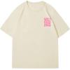 imageWomens Baggy Graphic Tees Letter Print Short Sleeve Crewneck T Shirt Casual Summer TopsApricot Graphic