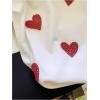 imageWomens Heart Rhinestone Graphic Tees Short Sleeve Crew Neck Casual T Shirt TopsWhite