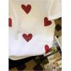 imageWomens Heart Rhinestone Graphic Tees Short Sleeve Crew Neck Casual T Shirt TopsWhite