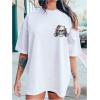 imageWomens Plus Size Graphic Tees Letter Print Short Sleeve T Shirts Casual Crew Neck TopsSkull White