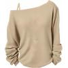 imageWomens Plus Size Heart Graphic Tees Asymmetrical Cold Shoulder Long Sleeve T Shirt Y2K TopsBeige
