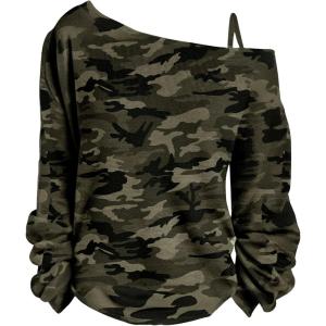 imageWomens Plus Size Heart Graphic Tees Asymmetrical Cold Shoulder Long Sleeve T Shirt Y2K TopsMulticolor