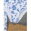 imageGirls 3 Piece Floral Swimsuit Cut Out Crisscross Bathing Suit with Cover Up PantsBlue