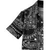 imageBoys 2 Piece Outfits Paisley Geo Graphic Print Short Sleeve Button Down Shirt and Shorts SetBlack