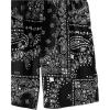 imageBoys 2 Piece Outfits Paisley Geo Graphic Print Short Sleeve Button Down Shirt and Shorts SetBlack