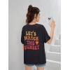 imageCOZYEASE Girls Letter Graphic Tees Short Sleeve Crewneck Oversized T Shirts Summer Clothes for GirlsBlack Patterned