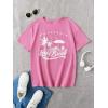 imageCOZYEASE Girls Letter Graphic Tees Short Sleeve Crewneck Oversized T Shirts Summer Clothes for GirlsGraphic Pink