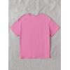 imageCOZYEASE Girls Letter Graphic Tees Short Sleeve Crewneck Oversized T Shirts Summer Clothes for GirlsGraphic Pink