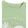 imageCOZYEASE Girls Letter Graphic Tees Short Sleeve Crewneck Oversized T Shirts Summer Clothes for GirlsGreen White