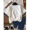 imageGirls 2 Piece Cute Summer Outfits Denim Bowknot Embroidery T Shirt and Biker Shorts Clothing SetWhite