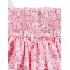 imageGirls 2 Piece Outfits Lace Ruched Camisole Tops and Shirred High Waisted Layered Floral Skirts SetPink White