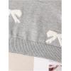 imageGirls Bow Graphic Sweaters Crewneck Long Sleeve Knit Pullover Tops Drop Shoulder KnitwearGrey