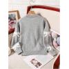 imageGirls Bow Graphic Sweaters Crewneck Long Sleeve Knit Pullover Tops Drop Shoulder KnitwearGrey