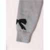 imageGirls Bow Graphic Sweaters Crewneck Long Sleeve Knit Pullover Tops Drop Shoulder KnitwearGrey and Black