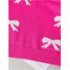imageGirls Bow Graphic Sweaters Crewneck Long Sleeve Knit Pullover Tops Drop Shoulder KnitwearHot Pink