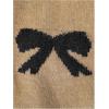 imageGirls Bow Graphic Sweaters Crewneck Long Sleeve Knit Pullover Tops Drop Shoulder KnitwearKhaki