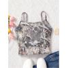 imageGirls Camo Graphic Camisole Tops Spaghetti Strap Vintage Summer Crop Tank Tops TrendyGrey