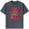 imageGirls Cherry Leopard Shirt Short Sleeve Loose Cute Summer T Shirt Trendy Aesthetic Baggy TopsDark Grey