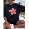 imageGirls Cherry Leopard Shirt Short Sleeve Loose Cute Summer T Shirt Trendy Aesthetic Baggy TopsFloral Black