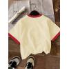 imageGirls Cherry Shirt Short Sleeve Colorblock Graphic Tees Cute Summer Shirts Y2k Aesthetic ClothesApricot