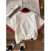 imageGirls Cherry Shirt Short Sleeve Colorblock Graphic Tees Cute Summer Shirts Y2k Aesthetic ClothesWhite