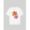 imageGirls Floral Graphic Tees Short Sleeve Loose Summer Shirts for Girls Aesthetic Cute Clothes TrendyWhite