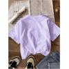 imageGirls Geometric Star Graphic Tee Tops Casual Summer Short Sleeve Crew Neck T ShirtPurple