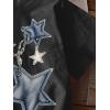 imageGirls Geometric Star Graphic Tee Tops Casual Summer Short Sleeve Crew Neck T ShirtStar Print Black
