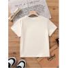 imageGirls Geometric Star Graphic Tee Tops Casual Summer Short Sleeve Crew Neck T ShirtWhite Graphic