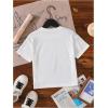 imageGirls Graphic Tees Short Sleeve Crewneck T Shirts Casual Summer Tops Cute Preppy ClothesFloral White