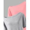 imageGirls Off The Shoulder Tops Short Sleeve Cute Summer T Shirts for Teens Girls Y2k Tops TrendyGrey and Pink
