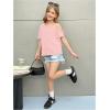 imageGirls Off The Shoulder Tops Short Sleeve Loose Summer T Shirt Tops Trendy Cold Shoulder TopsLight Pink
