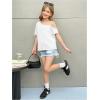 imageGirls Off The Shoulder Tops Short Sleeve Loose Summer T Shirt Tops Trendy Cold Shoulder TopsWhite