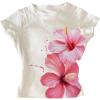 imageGirls Floral Graphic Tees Short Sleeve Crewneck Cute T Shirt Summer TopsFloral White
