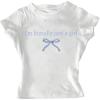 imageGirls Graphic Tee Crew Neck Letter Bow Print Crop Tops Casual Cute Short Sleeve T ShirtWhite and Blue