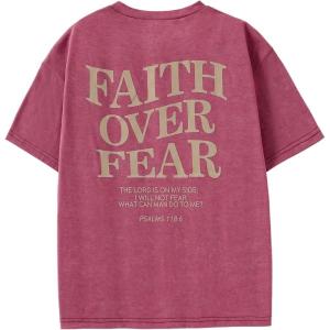 imageBoys Letter Print Graphic Tees Short Sleeve Vintage T Shirt Round Neck Summer Tops StreetwearHot Pink