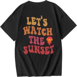 imageCOZYEASE Girls Letter Graphic Tees Short Sleeve Crewneck Oversized T Shirts Summer Clothes for GirlsBlack Patterned